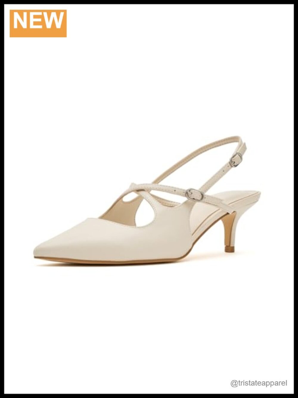 Calvin Klein Vierra Faux Leather Kitten Heel Pointed Toe Buckle Dress Pump